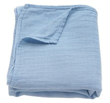 Muslin Swaddle Blanket- Blue