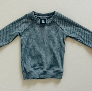 Ribbed Pull Over- Charcoal