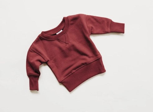 Crewneck Sweater Shirt- Cherry