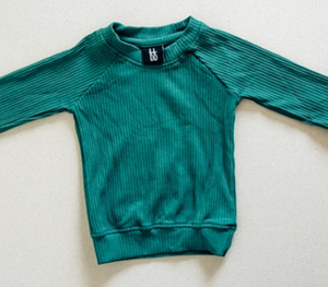 Ribbed Pull Over- Emerald