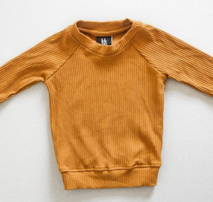 Ribbed Pull Over- Rust