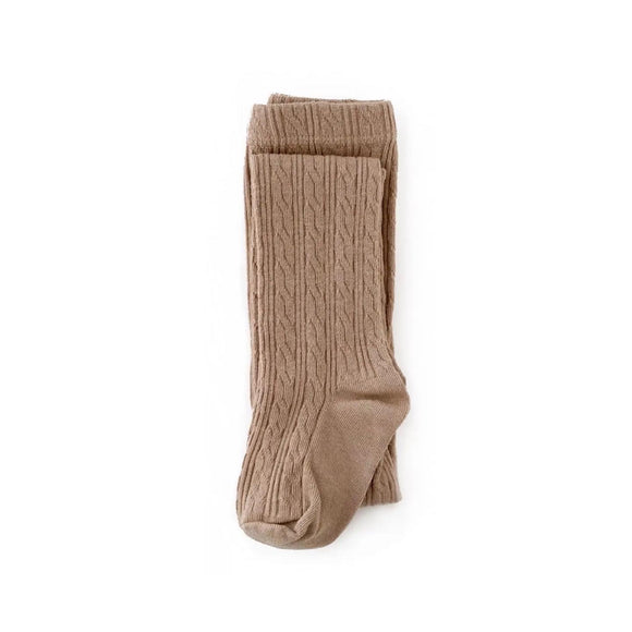 Little Stocking Co. Oat Cable Knit Tights