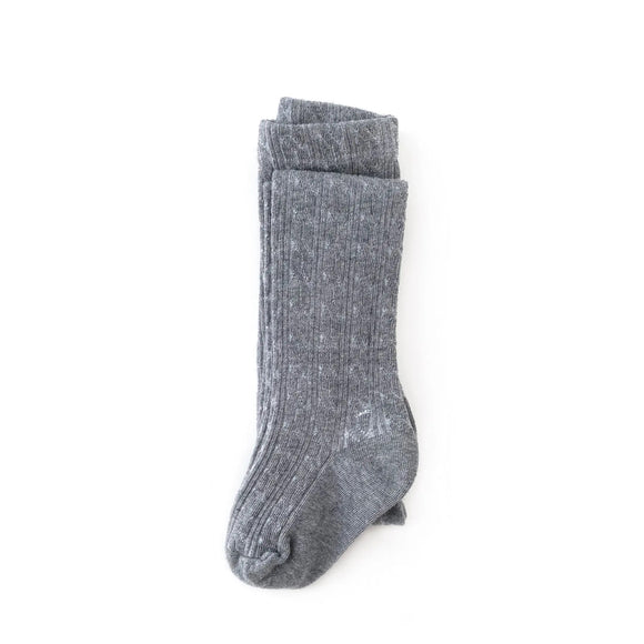 Little Stocking Co. Gray Cable Knit Tights